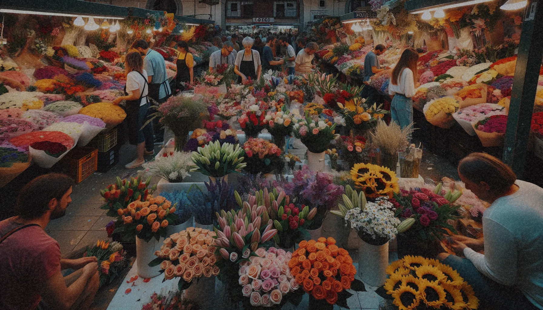 Selección variada de ramos de flores frescas en Madrid